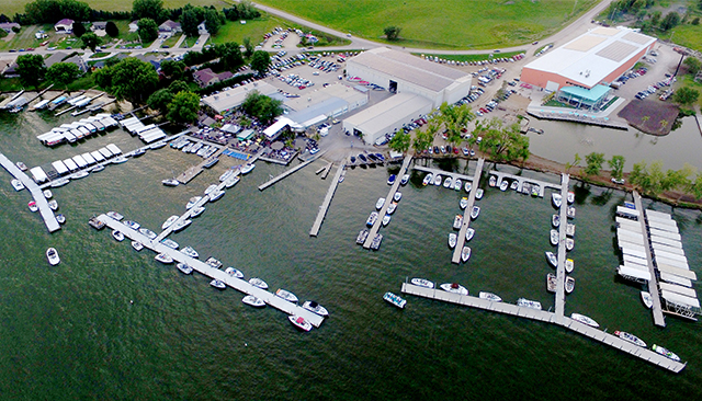 parks marina, okoboji overhead photo